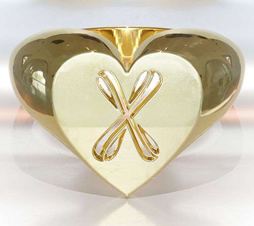 Heights Jewelers 14K Gold Plated Cherish Initial Heart Ring — View 27