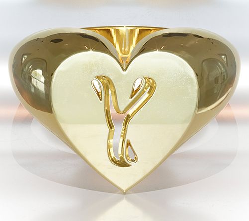 Heights Jewelers 14K Gold Plated Cherish Initial Heart Ring — View 28
