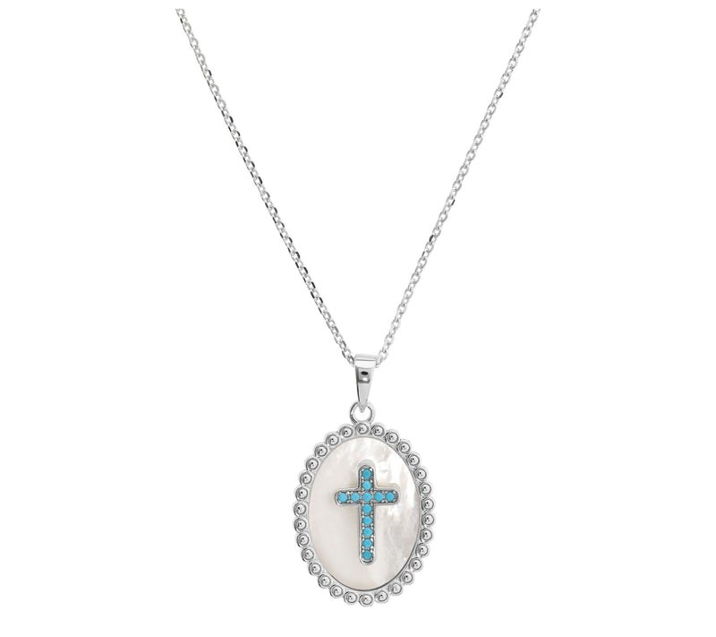 David Markstein Sterling Gemstone Cross Pendantw/ Chain — View 6