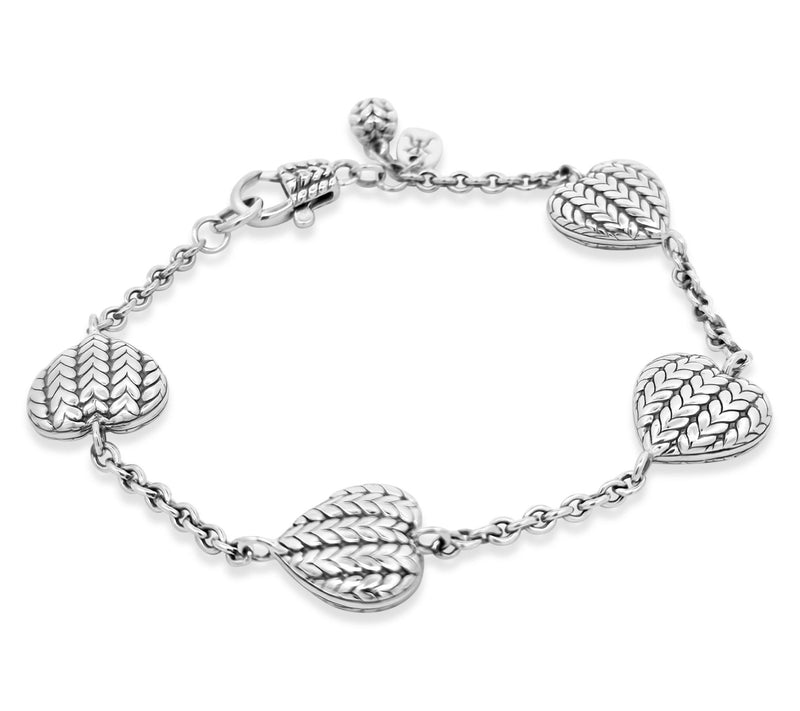 Tiffany Kay Studio Sterling Herringbone Heart Station Bracelet — View 3