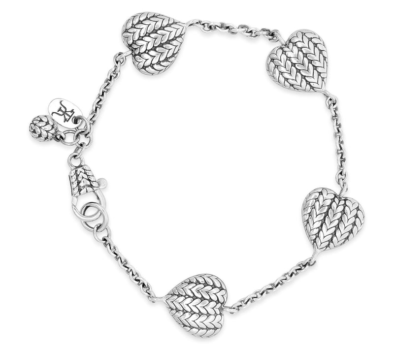 Tiffany Kay Studio Sterling Herringbone Heart Station Bracelet — View 2