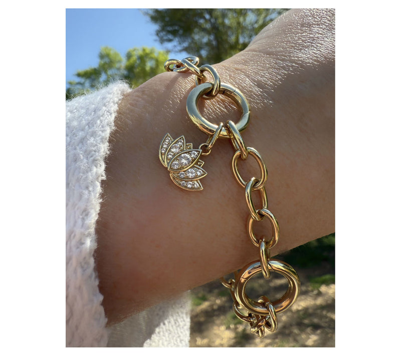 Goddaughters 14K Gold Clad Adjustable Charm Holder Bracelet — View 4