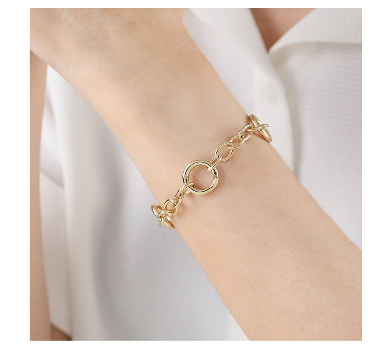 Goddaughters 14K Gold Clad Adjustable Charm Holder Bracelet — View 6