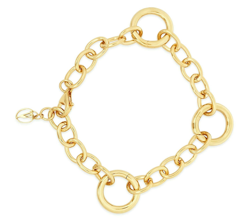 Goddaughters 14K Gold Clad Adjustable Charm Holder Bracelet — View 3
