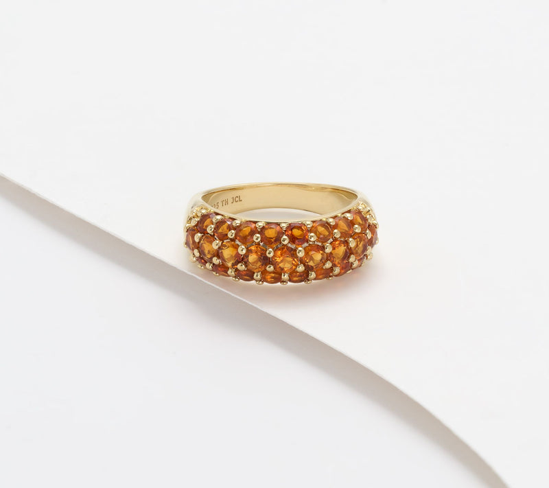 Affinity Gems Exotic Bright Domed Pave Band RIng, Sterling Silver — View 8