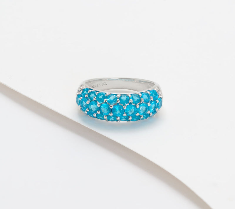 Affinity Gems Exotic Bright Domed Pave Band RIng, Sterling Silver — View 9