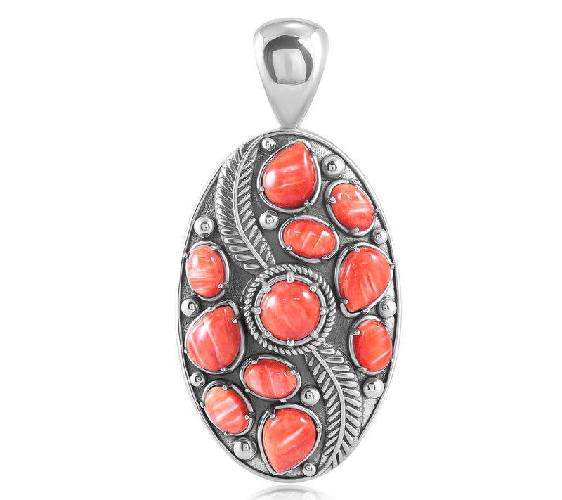American West Sterling Oval Feather Gemstone Enhancer — View 4