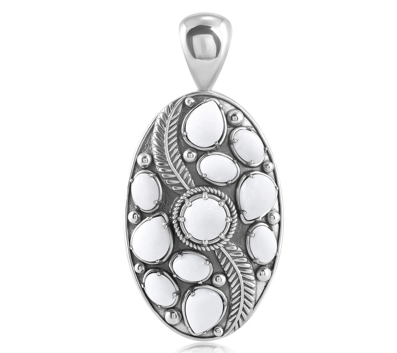 American West Sterling Oval Feather Gemstone Enhancer — View 6