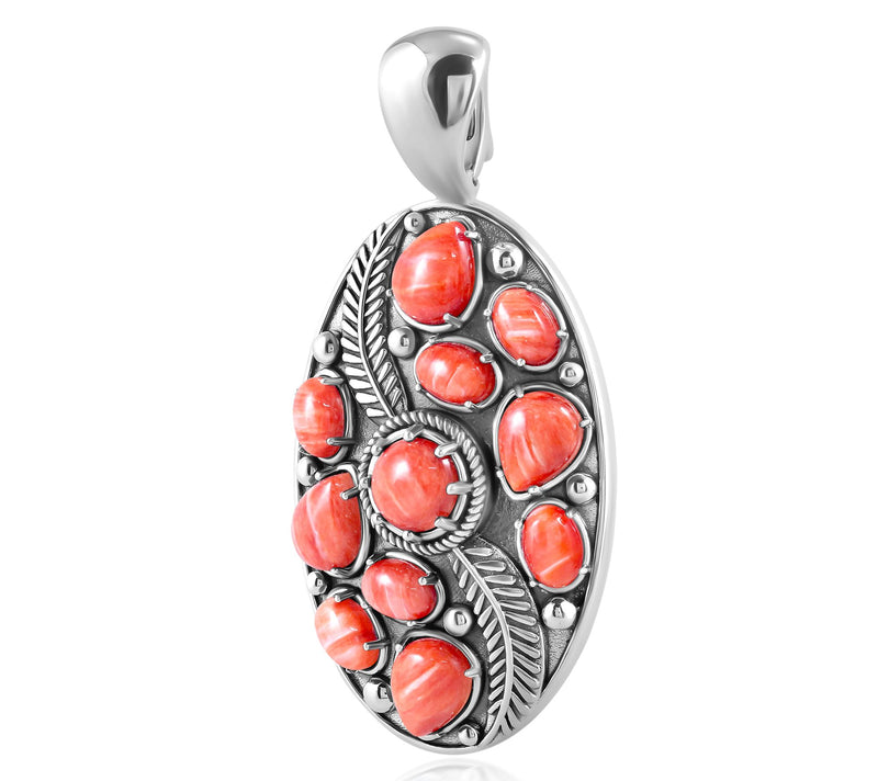 American West Sterling Oval Feather Gemstone Enhancer — View 5