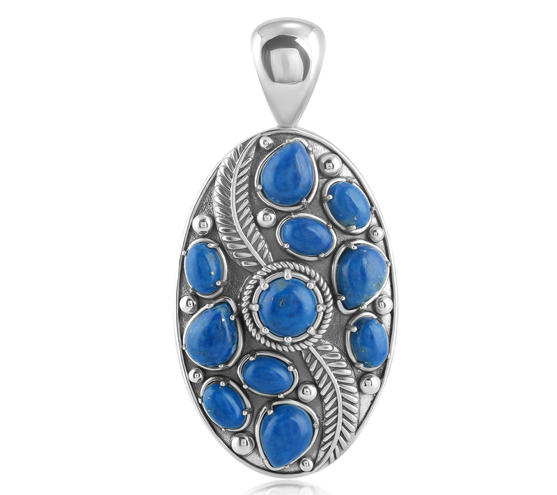 American West Sterling Oval Feather Gemstone Enhancer — View 14