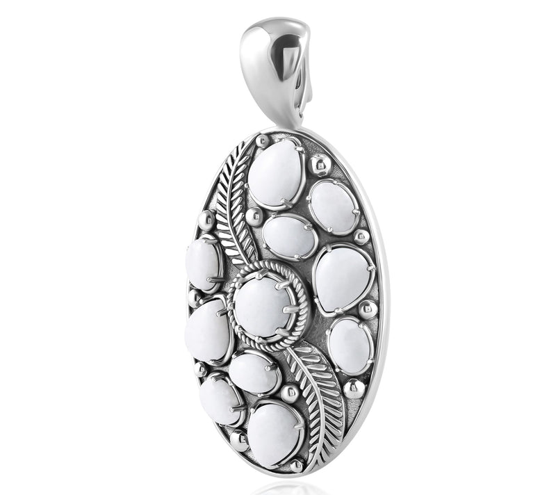 American West Sterling Oval Feather Gemstone Enhancer — View 7