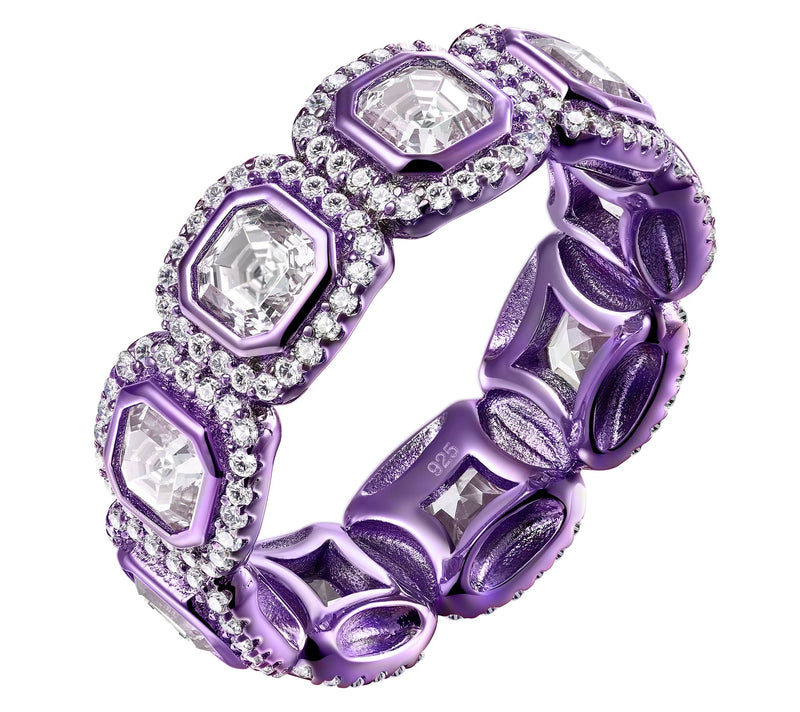 Diamonique X Jennifer Miller Framed Asscher Eternity Band Ring — View 8
