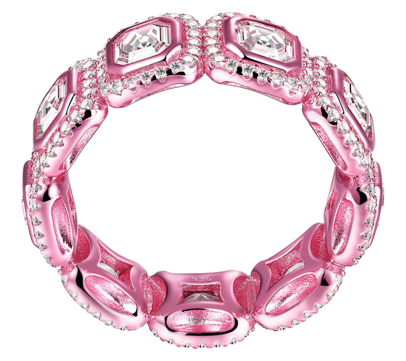 Diamonique X Jennifer Miller Framed Asscher Eternity Band Ring — View 3