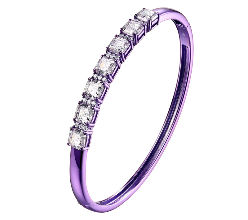 Diamonique x Jennifer Miller Asscher Cut Bangle, Sterling — View 8