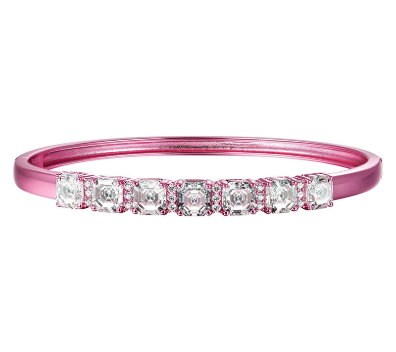 Diamonique x Jennifer Miller Asscher Cut Bangle, Sterling — View 2