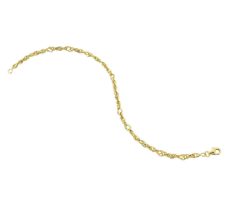 Adorna 14K Gold 3.5mm Singapore Chain Bracelet — View 2