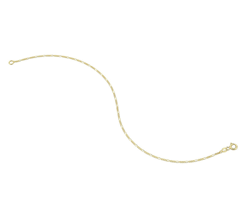 Adorna 14K Gold 1.25mm Solid Figaro Chain Bracelet — View 2