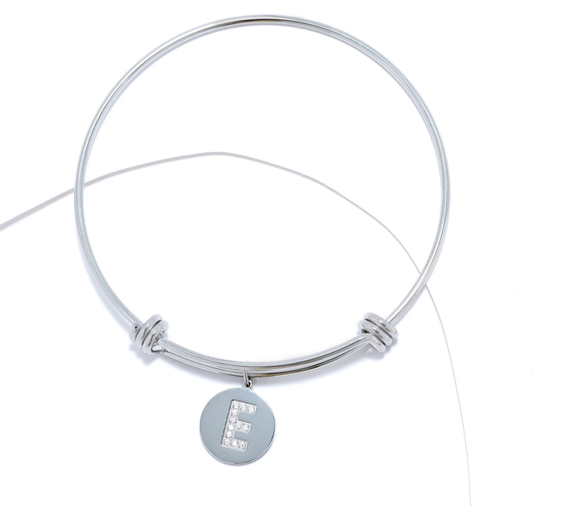 Steel by Diamonique Intial Bracelet, Silvertone — View 34