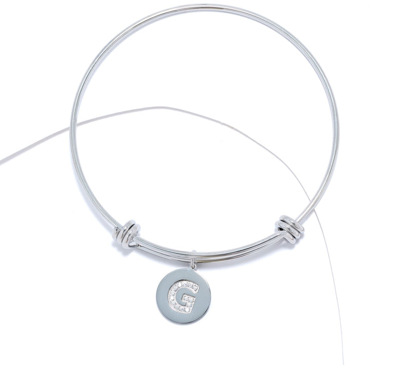 Steel by Diamonique Intial Bracelet, Silvertone — View 36