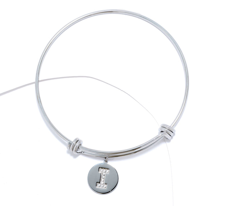 Steel by Diamonique Intial Bracelet, Silvertone — View 38