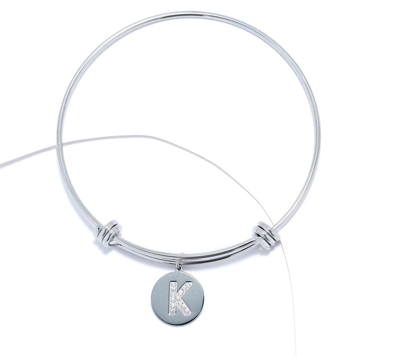 Steel by Diamonique Intial Bracelet, Silvertone — View 39