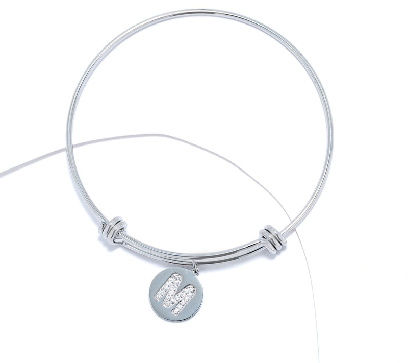 Steel by Diamonique Intial Bracelet, Silvertone — View 41