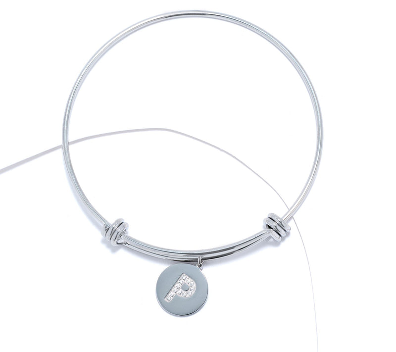 Steel by Diamonique Intial Bracelet, Silvertone — View 44