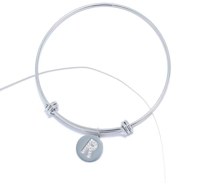 Steel by Diamonique Intial Bracelet, Silvertone — View 46