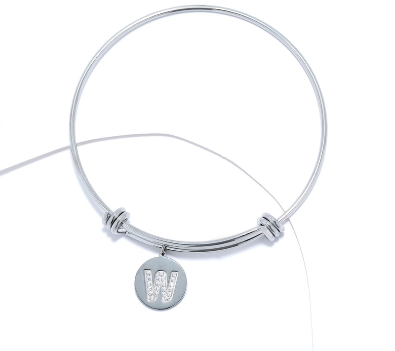 Steel by Diamonique Intial Bracelet, Silvertone — View 51