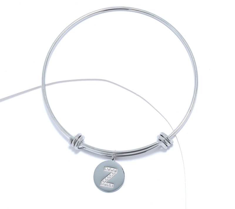 Steel by Diamonique Intial Bracelet, Silvertone — View 54