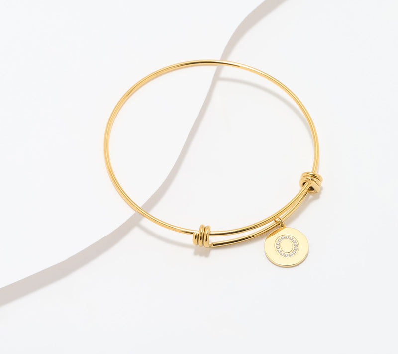 Steel by Diamonique Initial Bracelet, Goldtone — View 43