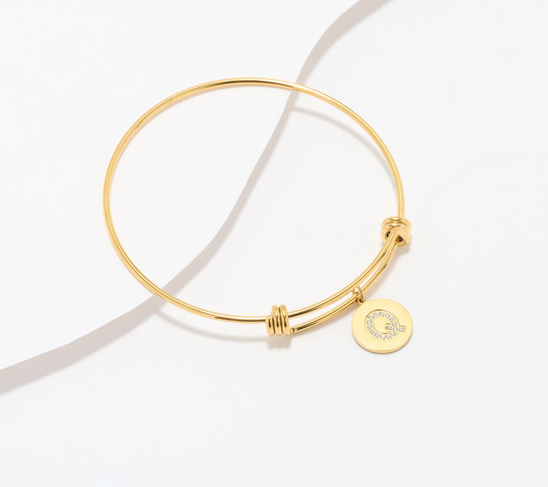 Steel by Diamonique Initial Bracelet, Goldtone — View 45