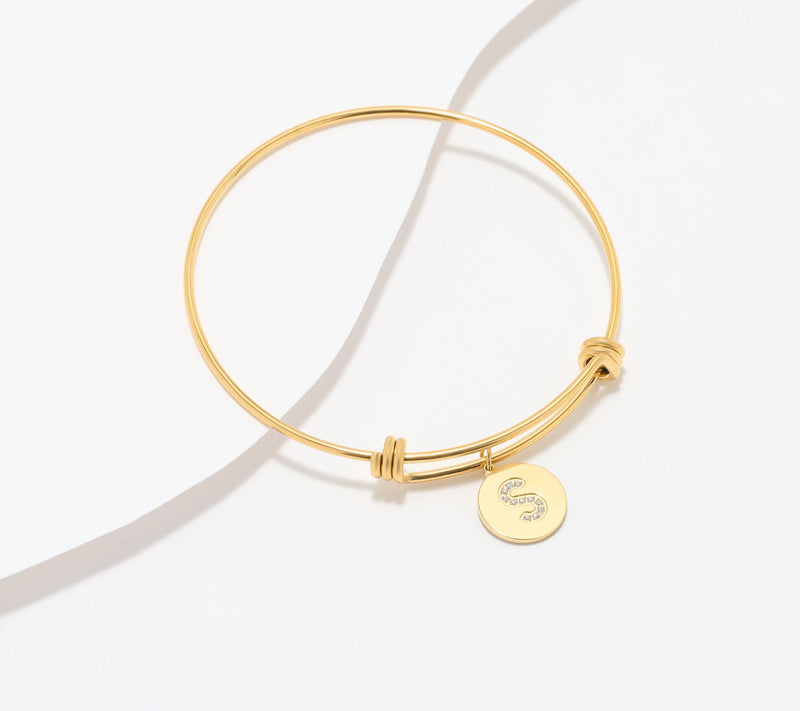 Steel by Diamonique Initial Bracelet, Goldtone — View 47