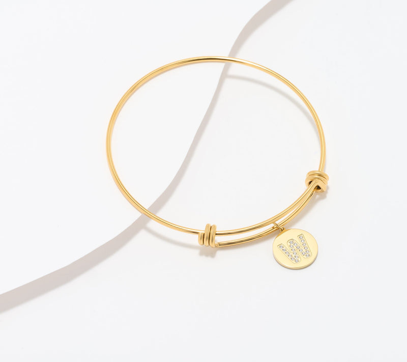 Steel by Diamonique Initial Bracelet, Goldtone — View 51