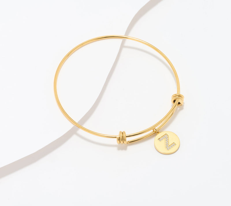 Steel by Diamonique Initial Bracelet, Goldtone — View 54