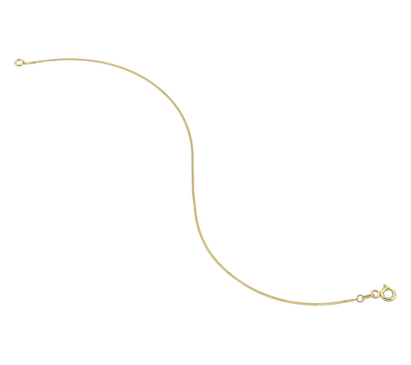 Adorna 14K Gold 1mm Solid Cable Chain Bracelet — View 2