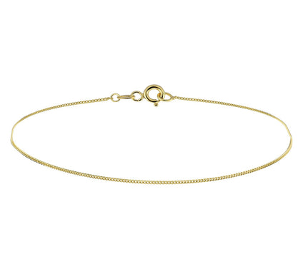 Adorna 14K Gold 1mm Solid Cable Chain Bracelet