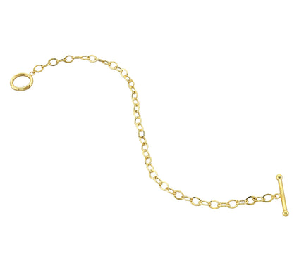Adorna 14K Gold 4mm Oval Link Toggle Bracelet