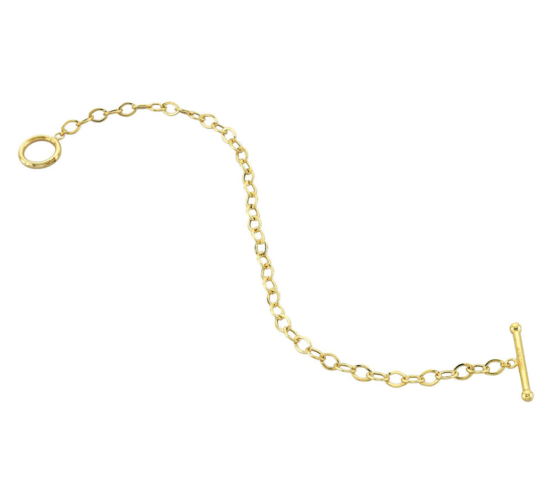 Adorna 14K Gold 4mm Oval Link Toggle Bracelet — Main view
