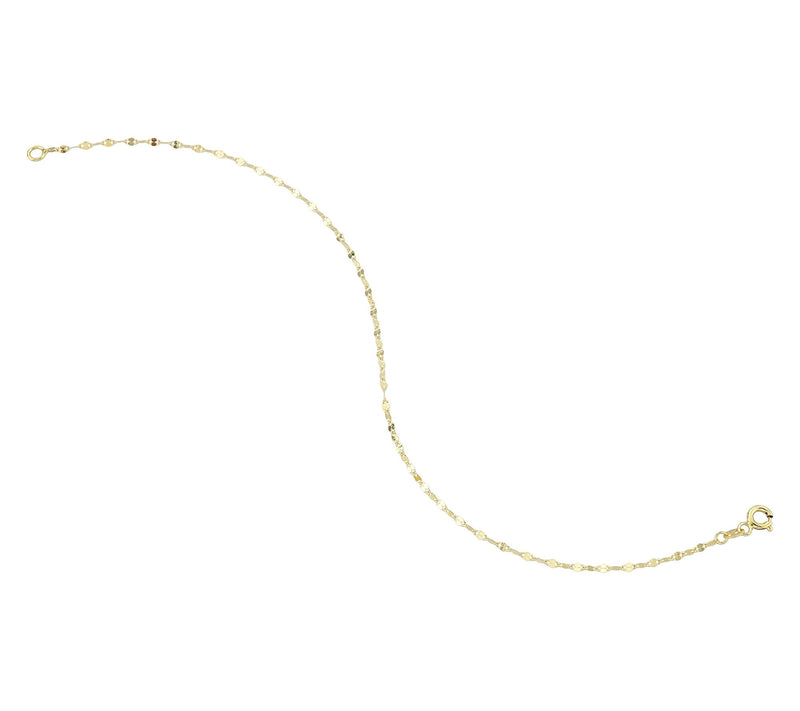 Adorna 14K Gold 1.6mm Solid Mirror Link Bracelet — View 2