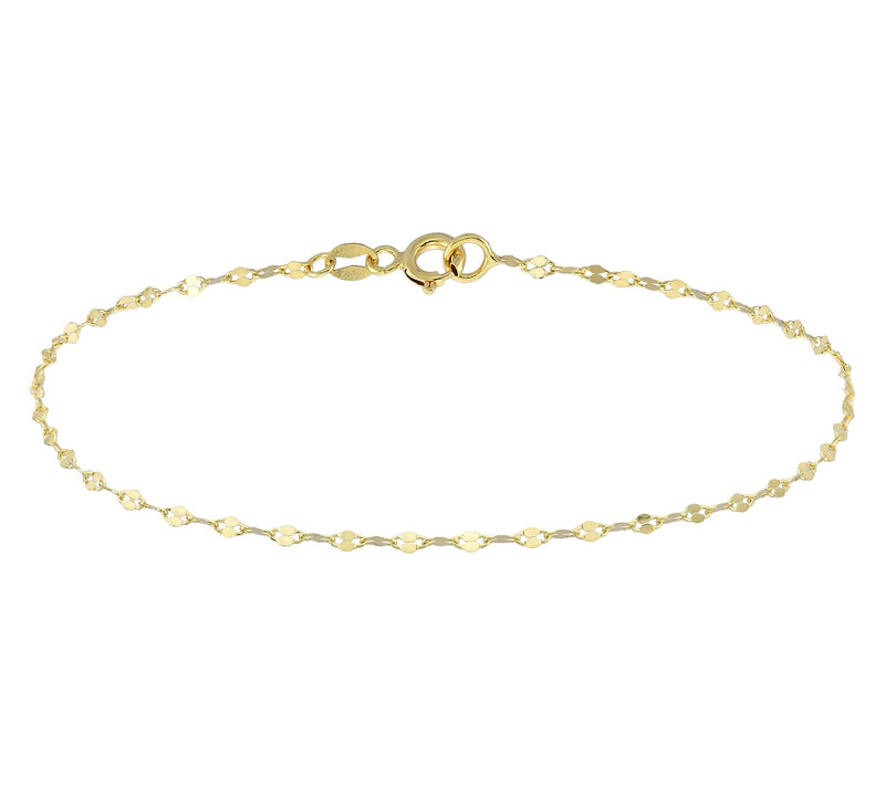 Adorna 14K Gold 1.6mm Solid Mirror Link Bracelet — Main view