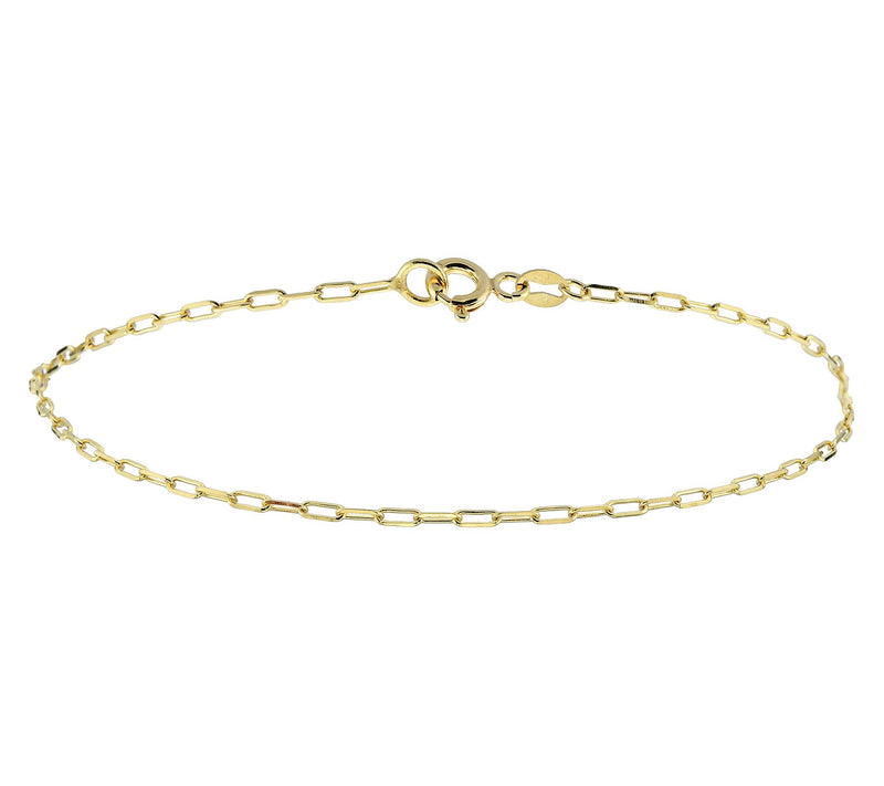 Adorna 14K Gold 1mm Solid Paperclip Chain  Bracelet — Main view