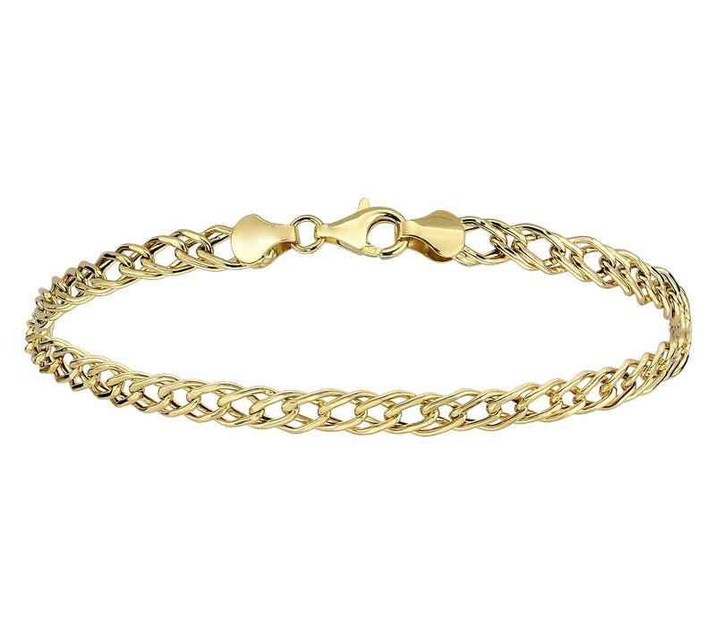 Adorna 14K Gold 4mm Geometric-Link  Bracelet — View 2