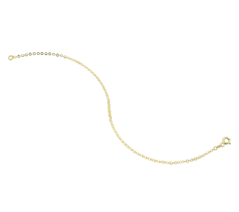 Adorna 14K Gold 2mm Solid Cable Chain  Bracelet — View 2