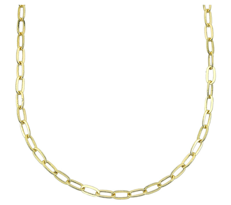 Adorna 14K Gold 1.25mm Solid Paperclip Chain Necklace — Main view