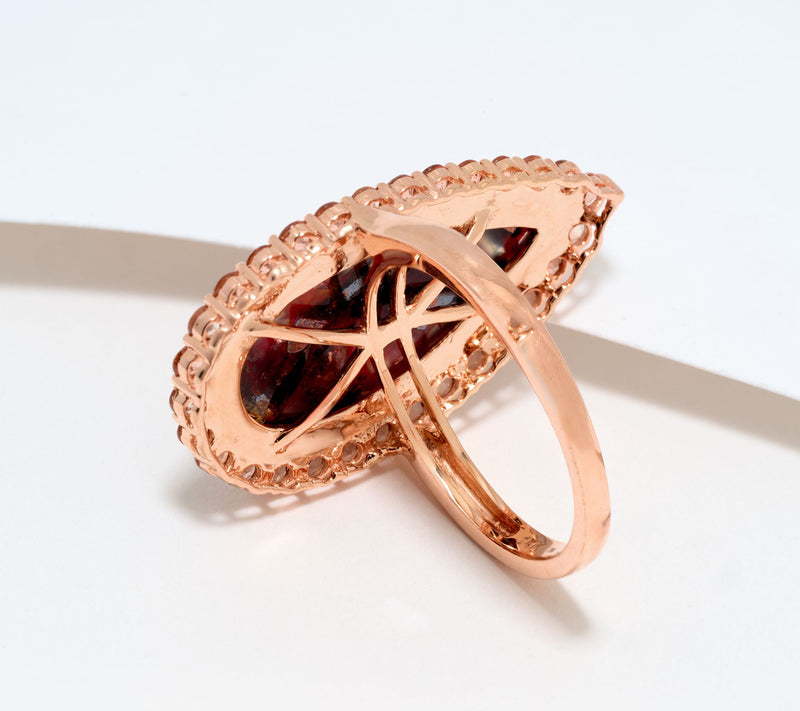 Gem Discoverer 7.50ct Pear Aquadite Ring, 14K Rose Gold — View 2