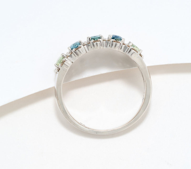 Gem Discoverer 1.40ct Montana Sapphire Band Ring, 14K White Gold — View 3