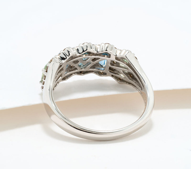 Gem Discoverer 1.40ct Montana Sapphire Band Ring, 14K White Gold — View 2