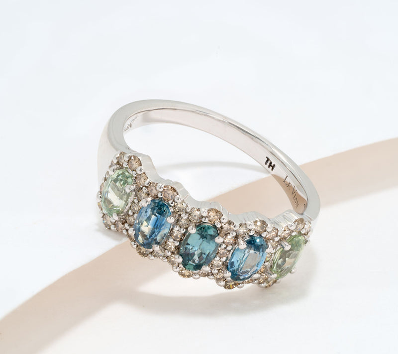 Gem Discoverer 1.40ct Montana Sapphire Band Ring, 14K White Gold — Main view