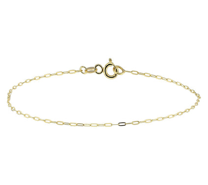 Adorna 14K Gold 1.25mm  Solid Paperclip ChainBracelet